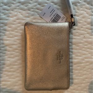 Coach Silv/Platn Crossgrain Wristlet NWT